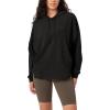 imageODODOS Womens Purevibe Cotton Oversized Hoodies Side Slit Sweatshirts Long Sleeve Pullover Top with PocketBlack