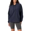 imageODODOS Womens Purevibe Cotton Oversized Hoodies Side Slit Sweatshirts Long Sleeve Pullover Top with PocketDark Blue