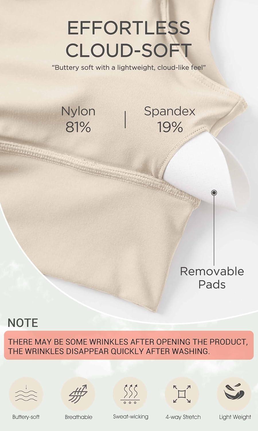 imageODODOS Cloud Feeling V Neck Padded Sports Bra for Women U Back Wirefree Yoga Bra Crop TopOat Milk