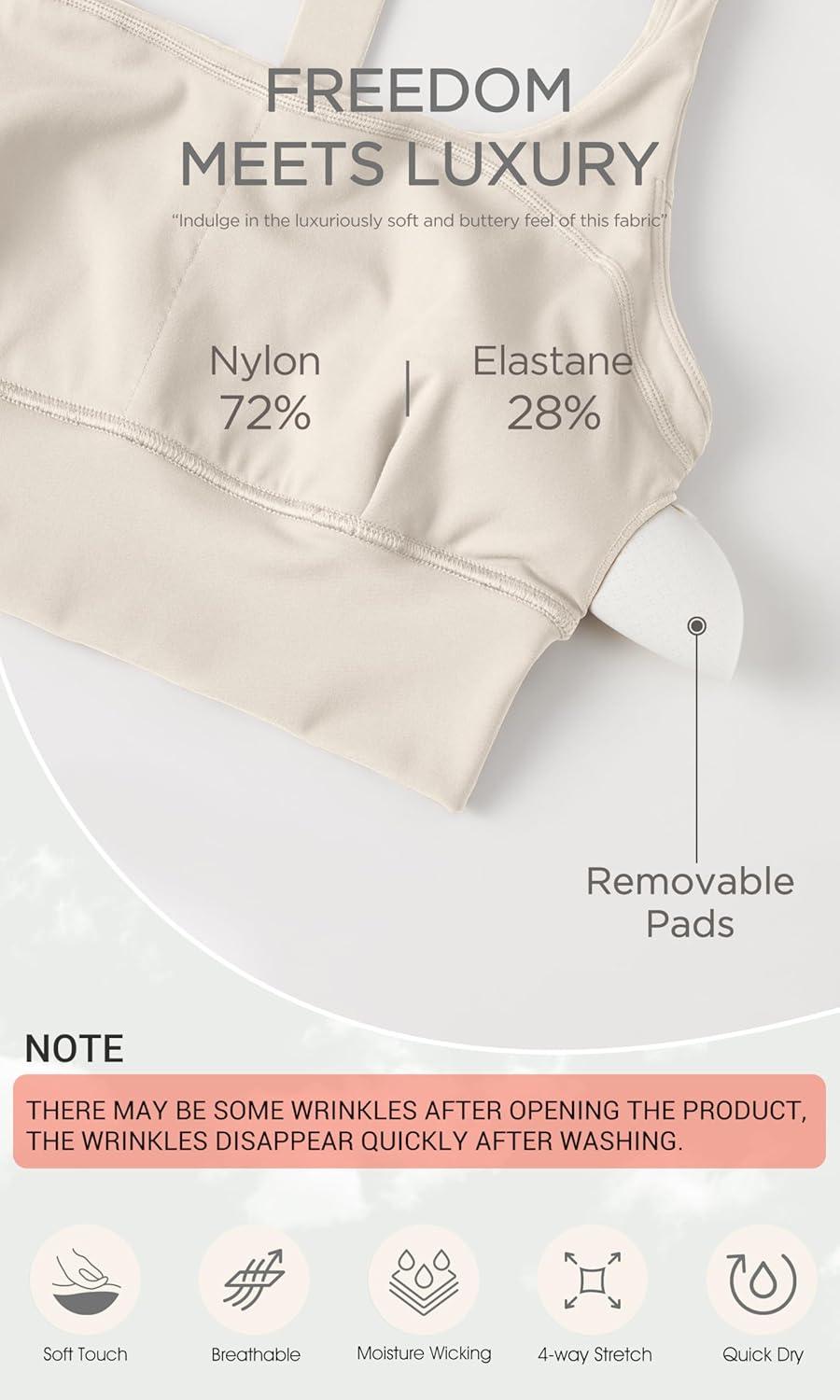 imageODODOS ODLEX Halter Sports Bra for Women Padded Wirefree Y Racerback Workout Yoga BraOat Milk