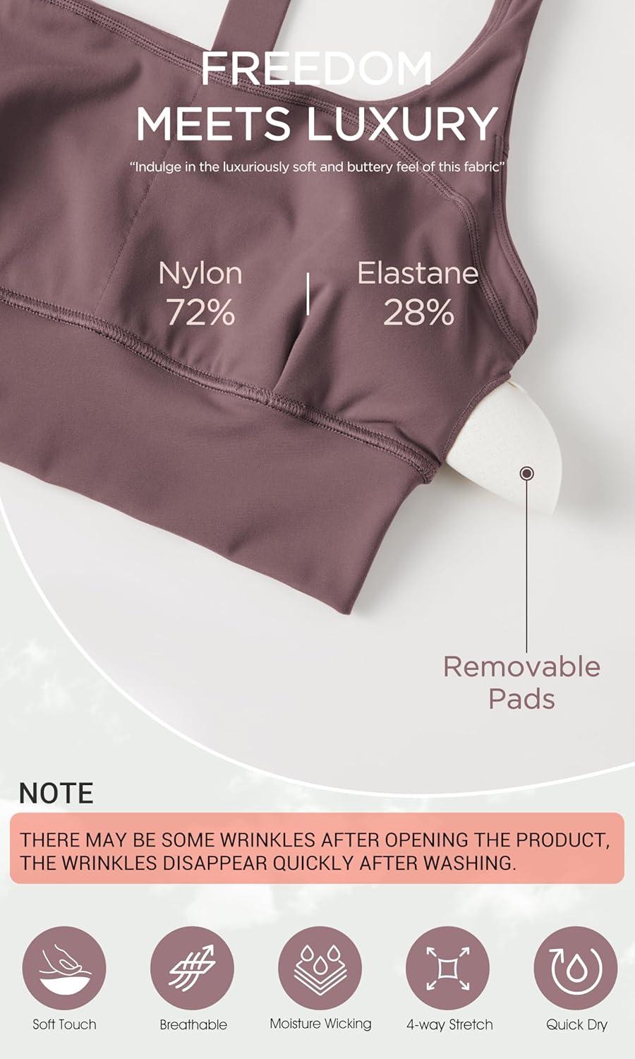 imageODODOS ODLEX Halter Sports Bra for Women Padded Wirefree Y Racerback Workout Yoga BraPurple Taupe