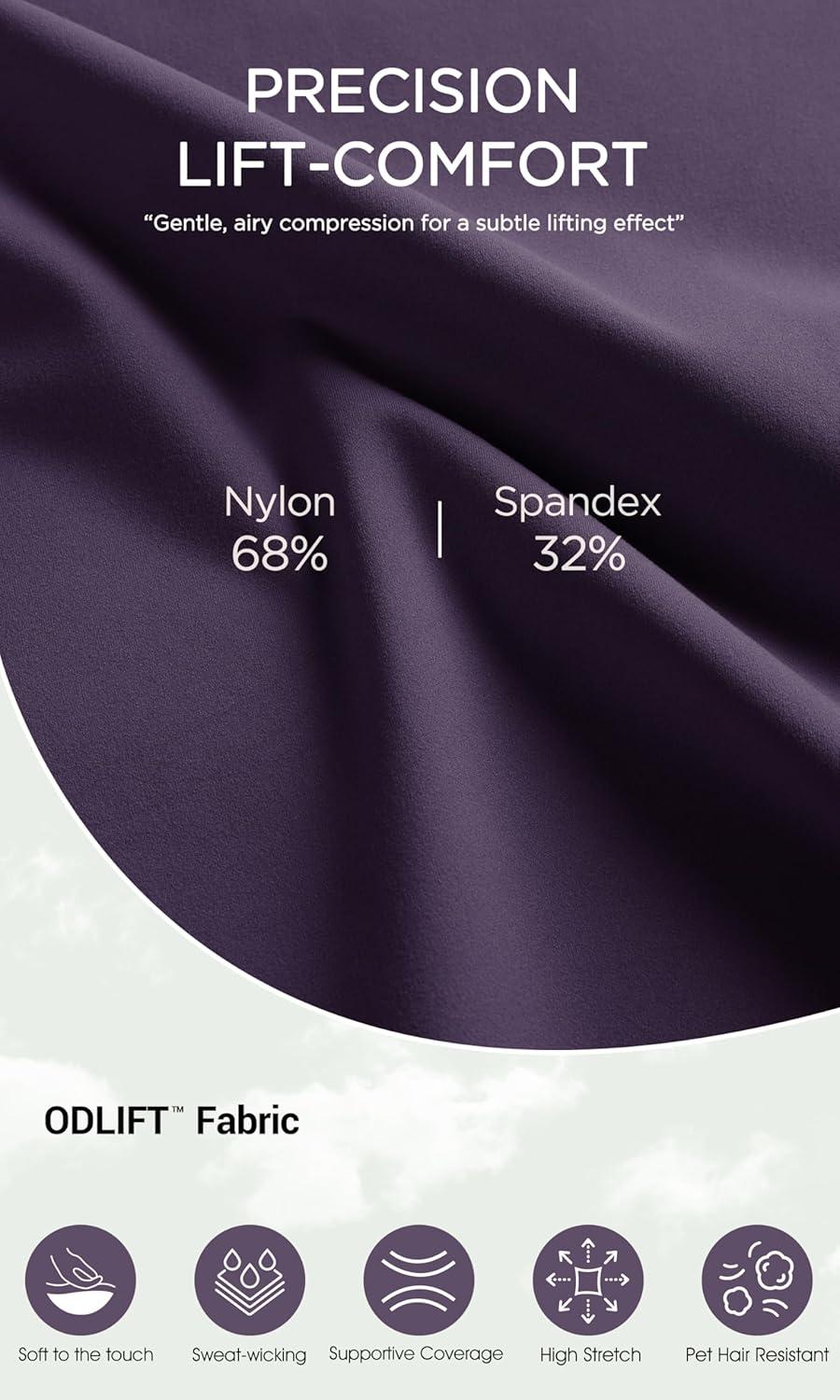 imageODODOS ODLIFT 20 Compression Leggings with Pockets for Women 25quot High Waist 78 Workout Running Yoga PantsDark Purple