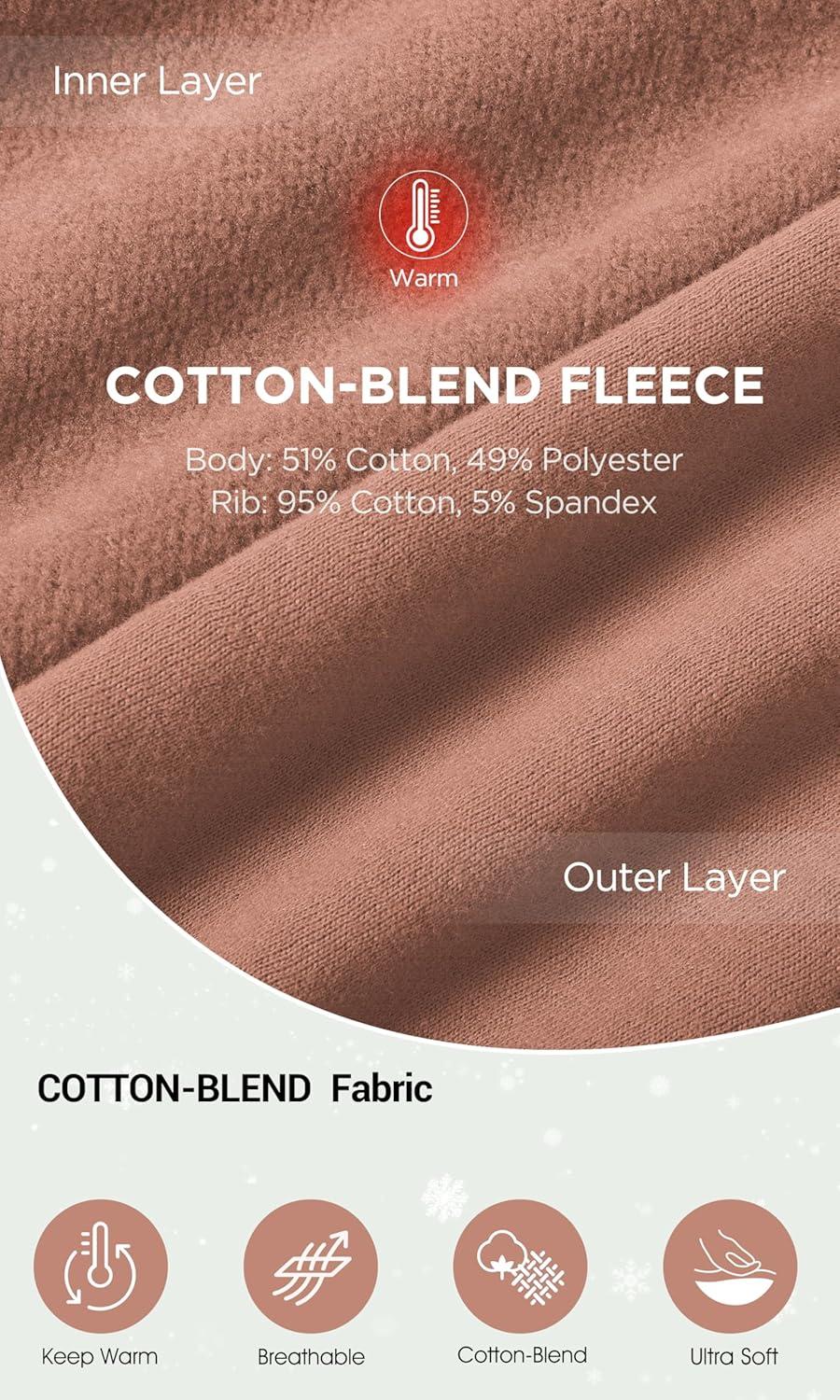 imageODODOS Womens Fleece Lined Oversized Cropped Sweatshirts Long Sleeve Crew Neck Pullover Crop TopMuted Clay
