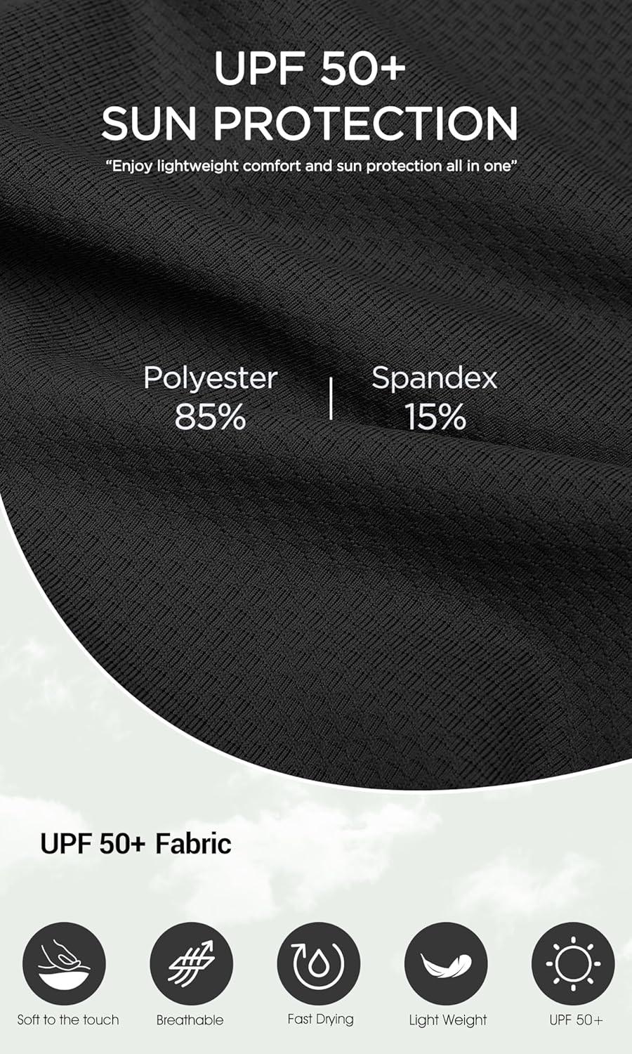 imageODODOS Womens UPF 50 Sun Protection Hoodie with Pockets Thumb Holes SPF Lightweight Long Sleeve Full Zip JacketBlack