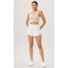 imageODODOS Cloud Feeling V Neck Padded Sports Bra for Women U Back Wirefree Yoga Bra Crop TopOat Milk