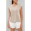 imageODODOS Modal Soft Sleeveless Shirts for Women Crew Neck Yoga Tee Summer Flowy Workout Tank TopsAbalone