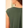 imageODODOS Modal Soft Sleeveless Shirts for Women Crew Neck Yoga Tee Summer Flowy Workout Tank TopsArmy Green