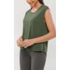 imageODODOS Modal Soft Sleeveless Shirts for Women Crew Neck Yoga Tee Summer Flowy Workout Tank TopsArmy Green