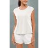 imageODODOS Modal Soft Sleeveless Shirts for Women Crew Neck Yoga Tee Summer Flowy Workout Tank TopsWhite