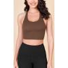 imageODODOS ODLEX Halter Sports Bra for Women Padded Wirefree Y Racerback Workout Yoga BraBrunette