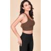 imageODODOS ODLEX Halter Sports Bra for Women Padded Wirefree Y Racerback Workout Yoga BraBrunette