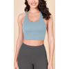 imageODODOS ODLEX Halter Sports Bra for Women Padded Wirefree Y Racerback Workout Yoga BraChambray