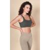 imageODODOS Square Neck Sports Bra for Women Wirefree Non Padded Yoga Tank Workout Crop TopsBlackcharcoal