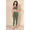 imageODODOS Square Neck Sports Bra for Women Wirefree Non Padded Yoga Tank Workout Crop TopsBlackdark Olive