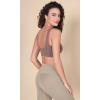 imageODODOS Square Neck Sports Bra for Women Wirefree Non Padded Yoga Tank Workout Crop TopsPurple Taupe