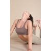 imageODODOS Square Neck Sports Bra for Women Wirefree Non Padded Yoga Tank Workout Crop TopsPurple Taupe