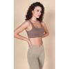 imageODODOS Square Neck Sports Bra for Women Wirefree Non Padded Yoga Tank Workout Crop TopsPurple Taupe