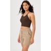 imageODODOS Womens Crop Seamless RibKnit Camisole Strappy Racerback Cropped Tank TopsBrunette