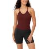 imageODODOS Womens Crop Seamless RibKnit Camisole Strappy Racerback Cropped Tank TopsClaret