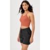 imageODODOS Womens Crop Seamless RibKnit Camisole Strappy Racerback Cropped Tank TopsCoral