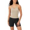 imageODODOS Womens Crop Seamless RibKnit Camisole Strappy Racerback Cropped Tank TopsMushroom