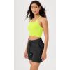 imageODODOS Womens Crop Seamless RibKnit Camisole Strappy Racerback Cropped Tank TopsNeon Green