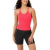 imageODODOS Womens Crop Seamless RibKnit Camisole Strappy Racerback Cropped Tank TopsNeon Pink