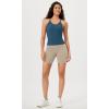 imageODODOS Womens Crop Seamless RibKnit Camisole Strappy Racerback Cropped Tank TopsOcean