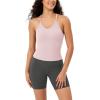 imageODODOS Womens Crop Seamless RibKnit Camisole Strappy Racerback Cropped Tank TopsPink Lace