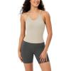 imageODODOS Womens Crop Seamless RibKnit Camisole Strappy Racerback Cropped Tank TopsStar White