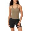 imageODODOS Womens Crop Seamless RibKnit Camisole Strappy Racerback Cropped Tank TopsTaupe