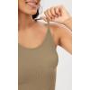 imageODODOS Womens Crop Seamless RibKnit Camisole Strappy Racerback Cropped Tank TopsTaupe