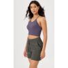 imageODODOS Womens Crop Seamless RibKnit Camisole Strappy Racerback Cropped Tank TopsViolet