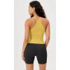 imageODODOS Womens Crop Seamless RibKnit Camisole Strappy Racerback Cropped Tank TopsYellow