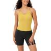 imageODODOS Womens Crop Seamless RibKnit Camisole Strappy Racerback Cropped Tank TopsYellow