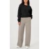 imageODODOS Womens Fleece Lined Oversized Cropped Sweatshirts Long Sleeve Crew Neck Pullover Crop TopBlack