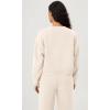 imageODODOS Womens Fleece Lined Oversized Cropped Sweatshirts Long Sleeve Crew Neck Pullover Crop TopCream