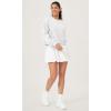 imageODODOS Womens Fleece Lined Oversized Cropped Sweatshirts Long Sleeve Crew Neck Pullover Crop TopHeather White