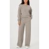 imageODODOS Womens Fleece Lined Oversized Cropped Sweatshirts Long Sleeve Crew Neck Pullover Crop TopMushroom