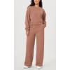 imageODODOS Womens Fleece Lined Oversized Cropped Sweatshirts Long Sleeve Crew Neck Pullover Crop TopMuted Clay