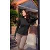 imageODODOS Womens UPF 50 Sun Protection Hoodie with Pockets Thumb Holes SPF Lightweight Long Sleeve Full Zip JacketBlack