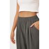imageODODOS Womens Wide Leg Pants with Pockets Crinkle Comfy High Waist PullOn Lounge Casual PantsCharcoal