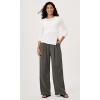 imageODODOS Womens Wide Leg Pants with Pockets Crinkle Comfy High Waist PullOn Lounge Casual PantsCharcoal