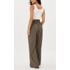 imageODODOS Womens Wide Leg Pants with Pockets Crinkle Comfy High Waist PullOn Lounge Casual PantsDark Brown
