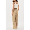imageODODOS Womens Wide Leg Pants with Pockets Crinkle Comfy High Waist PullOn Lounge Casual PantsKhaki