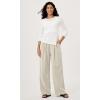 imageODODOS Womens Wide Leg Pants with Pockets Crinkle Comfy High Waist PullOn Lounge Casual PantsVaporous Gray