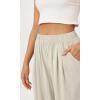 imageODODOS Womens Wide Leg Pants with Pockets Crinkle Comfy High Waist PullOn Lounge Casual PantsVaporous Gray