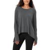 imageODODOS Long Sleeve Tee for Women with Thumb Hole Modal Soft Athletic Gym Workout Tops Yoga ShirtsDark Greywashed