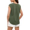 imageODODOS Modal Soft Sleeveless Shirts for Women Crew Neck Yoga Tee Summer Flowy Workout Tank TopsArmy Green