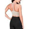 imageODODOS ODLEX Halter Sports Bra for Women Padded Wirefree Y Racerback Workout Yoga BraOat Milk
